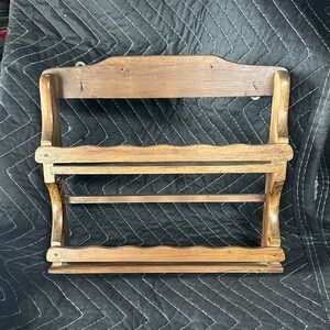 Rustic Brown Wooden Wall Shelf